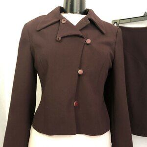 Patrick Mendes France Women's Plum Wine 2 Piece Skirt Suit Size 8